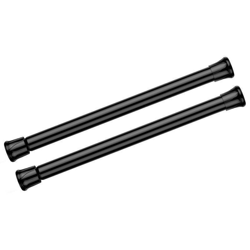 lot 44746 image: Spring Tension Curtain Rods Short Tension Rod (Black,8 to 14-2Pcs) - Retail $10