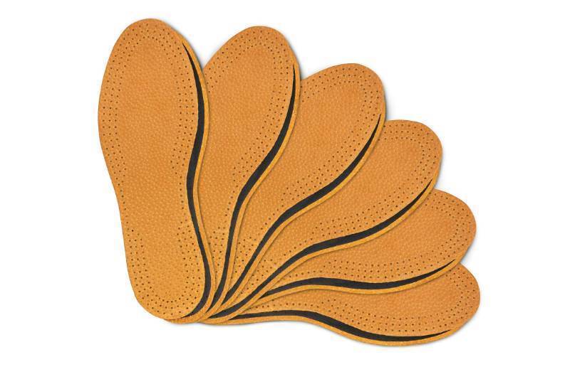 lot 44775 image: Leather Carbon Set 6 Pair Pack Leather Shoe Insoles for Men and Women with Activated Carbon Underlayer, Replacement Inserts (37 EUR  6 US Women)