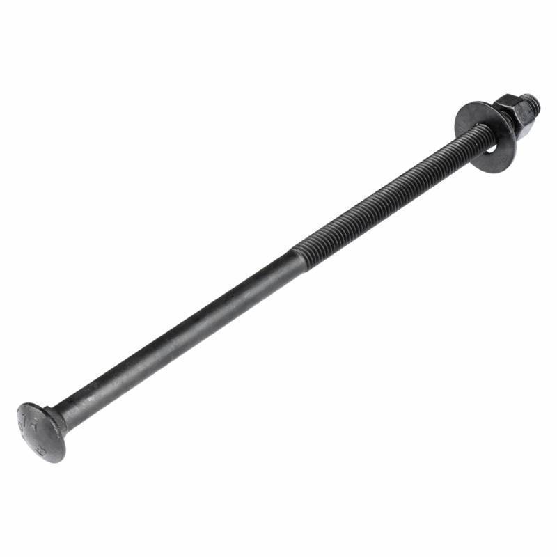 lot 44787 image: 38 x 12 (20 Pack) Black Carriage Bolt Kit, Grade 307A, Ceramic Coated for Exterior Use, 2X Rust Resistance of Galvanized by Makers Bolt - Retail $56