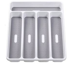 lot 16608 image: Cutlery Storage Tray Cutlery Storage Box Plastic Container Kitchen Stand Storage Tray - Retail $29