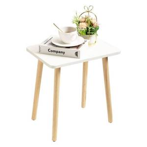 lot 16647 image: Small Side Table, Modern Wood Mini Coffee Table, Easy Assembly Compact End Table for Living Room Bedroom Sofa, Minimalist White Accent Furniture for Small Spaces - Retail $21