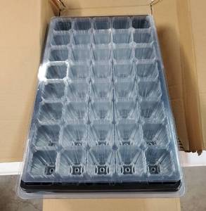lot 16648 image: 4-Pack Seed Starter Kits, Reusable Plant Germination Trays with Total 160-Cell, Seed Starter Tray - Retail $20