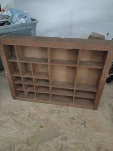 lot 20727 image: vintage wood shadow box trinket shelf