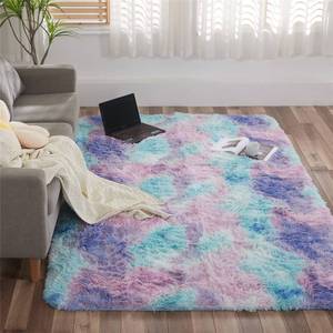 lot 20796 image: Shaggy Area Rugs, Kids Rugs for Bedroom Girls, Soft Fluffy Colorful Rainbow Kids Rugs for Girls Bedroom Tie Dye Area Rug Purple Rugs for Kids Bedroom Non Slip Rectangle Shag Fuzzy Carpet - 8x5 Ft