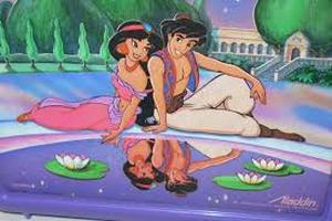 lot 20698 image: Vintage Old Stock 90s Disney Aladdin And Jasmine Lunchbox
