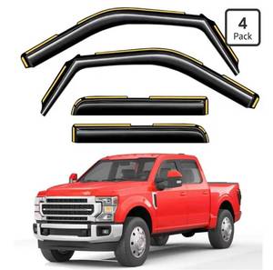 lot 3922 image: in-Channel Window Rain Guards Fit for Truck Ford F150 2015-2020 SuperCrew (Fit for Ford F250-F550 2017-2025) Extra Durable Window Visors Window Deflectors Vent Shades Car Accessories-4 pcs