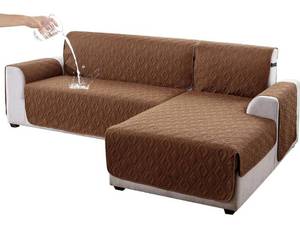 lot 3935 image: Genina Sectional Couch Covers for Dogs L Shaped Sofa Covers Chaise Lounge Cover Reversible Couch Covers for Sectional Sofa L Shape Furniture Protectors Cover for Pets, Kids (Brown, Large)