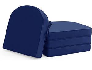 lot 3936 image: Outdoor Chair Cushions Set of 4 Waterproof & Fade Resistant Patio Furniture Cushions - 18.5 x 16 x 2 Inch Non Slip Round Corner Seat Cushion Pads with Removable Cover for Garden Yard Lawn, Navy Blue