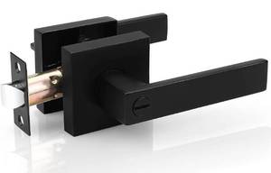 lot 3954 image: Probrico Entry Door Levers Matte Black with Keys, Heavy Duty Hardware for Exterior Front and Back Door,Lockable, Keyed Entrance Lock,Universal Handling,Transitional Style, 1 Pack