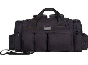 lot 3963 image: K-Cliffs Tactical Range Duffel Heavy Duty Large Gear Duffle Durable Quality Travel Sports Gym Equipment Bag Military Molle with Lockable Zippers with US Flag Patch 33 Inch Black