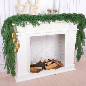 lot 3967 image: Hananona 9 Ft 2 Pcs Artificial Norfolk Pine Garlands, Realistic Pine Garland, Green Artificial Greenery Garland for Table, Mantle, Wall, Indoor, Outdoor Winter Christmas Decorations (2, 9 FT)