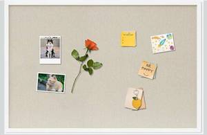 lot 3975 image: Cork Board with Linen White,Bulletin Board 36x24 Hanging Corkboards for Office Home