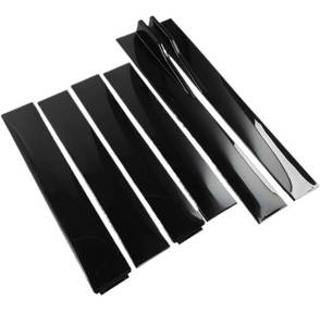 lot 3982 image: Front Bumper Lip Bright Black 6PCS 2m2.2m Universal Side Skirts Extension Rocker Panels Lip Wing Splitters on Bumper Car Styling Side Skirt Extensions Diffuser(2m Bright Black)