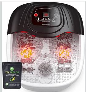 lot 7663 image: Foot Spa Bath Massager with Heat, Epsom Salt,Bubbles, Vibration and Red Light, Tub for Stress Relief,Foot Soaker, Birthday Gifts for Mom Dad Women Men Her Him