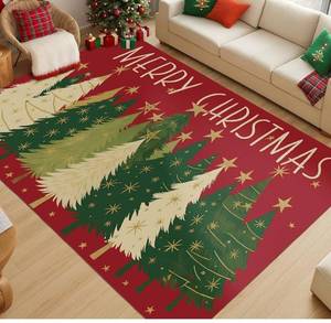 lot 7665 image: Breling Christmas Area Rug 4x6 Washable Rugs for Living Room Merry Christmas Print Indoor Carpet Non Slip Soft Low Pile Holiday Decor Carpet for Bedroom Kitchen Office Dining Room Decor
