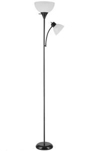 lot 7666 image: Globe Electric 67135 72 Floor Lamp with Adjustable Reading Light, Bright, Easy-to-Assemble Torchiere for Bedroom, Living Room & Office - Space-Saving Slim Design