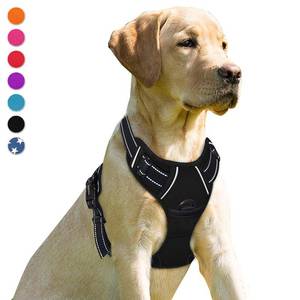 lot 7696 image: BARKBAY No Pull Dog Harness Front Clip Heavy Duty Reflective Easy Control Handle for Large Dog Walking(Black,L)