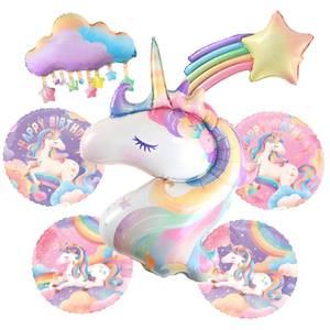 lot 7698 image: unicorn birthday decorations Kit - Includes Unicorn Balloons for Unicorn 1st Birthday Supplies