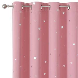 lot 7699 image: SMILE WEAVER Pink Kids Curtains for Girls Bedroom Silver Print Window Drapes Soft Thick Thermal Insulated Window Treatment Grommet Top Blackout Curtains for Nursery Decor 2 PanelsRose pink52Wx54L