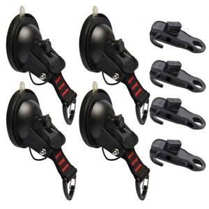 lot 7702 image: Heavy Duty Suction Cups Anchor with Hooks, Suction Cup Camping Tie Downs with Tarp Clips Deavy Duty ,Outdoor Strong Suction Cup Wall Anchor for RV Boat Camping Tarp Accessory,Car Side Awning(8 pcs)