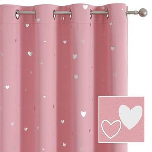 lot 7707 image: SMILE WEAVER Pink Kids Curtains for Girls Bedroom Silver Print Window Drapes Soft Thick Thermal Insulated Window Treatment Grommet Top Blackout Curtains for Nursery Decor 2 PanelsRose pink52Wx72L