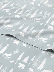 lot 7720 image: Queen Christmas Woodlands Sheet Set - Holiday Xmas Pattern Bedding Set - Deep Pockets - Snug Fit - 4 Piece - Wrinkle Free & Easy Fit - Cozy Festive Winter - Holiday Sheets for Women, Men, Kids & Teens