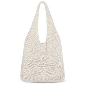lot 7726 image: Sightor Crochet Tote Bag, Mesh Beach Bag Knit Summer Hobo Bag Vacation Boho Tote Bag for Women (Beige)