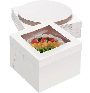 lot 7735 image: Packpal 20Pack 8 Inch Cake Boxes With Cake Boards (10 boxes & 10 boards), 8X8X8Inch White Bakery Boxes With Windown For Cajas Pasteles, Cookie, Pastries, Pie, Bakers, Wedding, Birthday, Mothers day