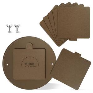 lot 7840 image: Touri Pottery Bats Set for Pottery Wheel, 1 Pack 12 Round Outer Bat & 6 Pack 7 Square Inner Bats Included, Ceramic Tools for Pottery, Brown