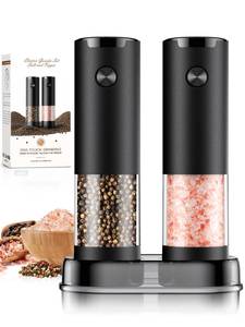 lot 7846 image: Electric Salt and Pepper Grinder Set Automatic Battery Pepper Mill Shakers Adjustable Coarseness Upgraded Larger Capacity with Led Home and Kitchen Appliances Birthday Gifts for Women Mom