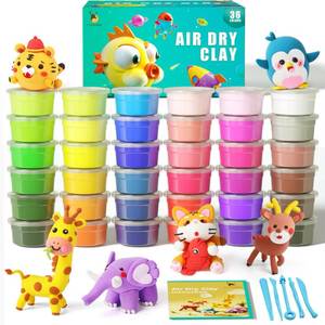 lot 7851 image: Cutedeer Air Dry Clay Kit, 36 Colors Modeling Clay for Kids, Soft Squishy Molding with Sculpting Tools and Tutorials, Arts Crafts Gift for Boys Girls