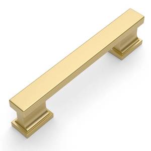 lot 7870 image: Amerdeco 10 Pack Brushed Gold Cabinet Pulls 3-34 Inch(96mm) Hole Center Drawer Pulls Cabinet Hardware Kitchen Cabinet Handles for Bathroom ZH00013