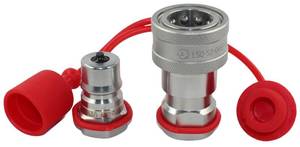 lot 7872 image: LSQ-S2-04 12 NPT Hydraulic Quick Connect Couplings ISO 7241-B Hydraulic Couplers Tractor Hydraulic Quick Disconnect with Dust Caps Replace HNV 12 NPT MF