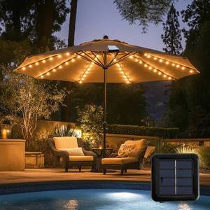 lot 7876 image: Patio Umbrella Lights 120 LED Cordless Waterproof Lights for Outdoor Umbrella Solar Powered Parasol Ambient Lighting for 7-11 Feet Backyard Pool and Beach Umbrella D�cor (Warm White)