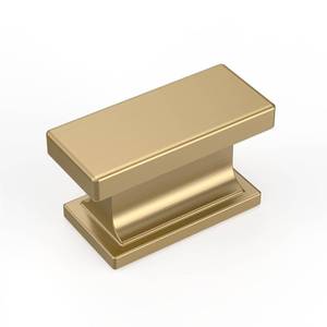lot 7877 image: Amerdeco 10 Pack Champagne Bronze Cabinet Knobs 1.46 Inch(37mm) Solid Gold Kitchen Cabinet knobs Rectangle Brushed Brass Drawer Knob for Bathroom Cabinets ZH00013