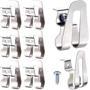 lot 7887 image: Replacement Belt Clip Hooks Stainless Steel Driver Belt Clip Drill Hook Tool with Screws Power Tool Parts(8 Pieces)