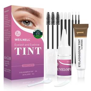 lot 7888 image: WEILNELL Eyelash & Eyebrow Color Kit, Professional Instant Light Brown Lash & Brow Color Kit, Eye Lash & Eye brow Coloring Set with Natural Bushy Results, Easy to Use & Salon at Home 7ml (Light Brown)