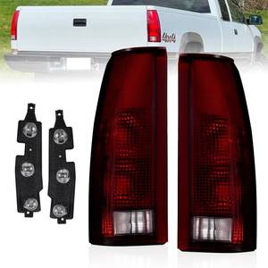lot 7900 image: Boine Tail Light Compatible With 1988-1999 ChevyGMC Silverado Sierra CK 1500 2500 3500 Suburban Tahoe Blazer Yukon Cadillac Escalade Driver and Passenger Side Rear Light Housing (WBulb-Red Smoke)