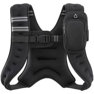 lot 7902 image: ZELUS Weighted Vest, 8lb Weight Vest with Reflective Stripe for Workout, Strength Training, Running, Fitness, Muscle Building, Weight Loss, Weightlifting, Black(8 lb)