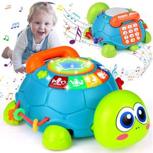 lot 7906 image: KWYZ Baby Toys 6-12 Months, Musical Turtle Crawling Baby Toys for 12-18 Months, Tummy Time Toys with Light & Sound, Infant Toy 0-3 3-6 6-18M Birthday Gifts for 1 2 Year Old Boy Girl