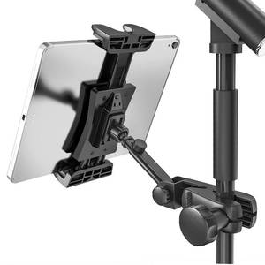 lot 7910 image: JUBOR Tablet Holder for Microphone Stand, Mic Stand Tablet Holder for iPad, 360° Adjustable Clip-on Phone Mount for Shee Music Stand, Fits Devices from Screen Size 4.7 to 12.9