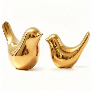 lot 7914 image: Notakia Gold Home Decor Small Birds Statues Modern Style Decorative Ornaments for Living Room Decor, Bedroom, Office Desktop, Cabinets (2Pcs Gold Birds)