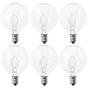 lot 7921 image: 40 Watt E12 Candelabra Base Round Bulbs,G50 Light Bulbs for Full Size Scentsy Warmer,Chandelier,Decorative Vanity Lights,Ceiling Fans Lights,120V Dimmable Globe G16 12 Bulb,2700K Warm White,6 Pack