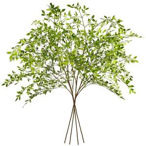 lot 7933 image: Ttranewsoo Artificial Greenery Stems, 43.3 Nandina Branches Tall Faux Plant Stems for Vase, Greenery Decor Stems Leaves Bunches for Shop Garden Office Home D�cor(4Pcs,Green)