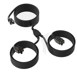 lot 7951 image: 2 Way Power Extension Cord Splitter 20 Ft Total (866)-3 Prong 1 to 2 Extension Cord Cable Y Splitter-Outlet Adatper-SJTW Outdoor for Halloween Christmas Lighting Landscaping-16AWG 13A 125V-UL-1T2