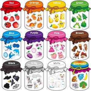 lot 7976 image: 12 Pieces Magnetic Color Sorting Toys, 60 Color Magnets Educational Refrigerator Whiteboard for Baby Toddlers Kids Magnets