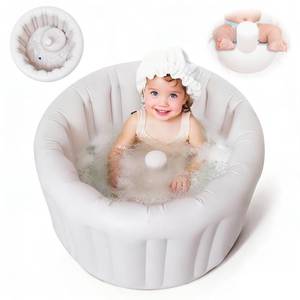 lot 7977 image: Hantaiwan Inflatable Baby Bath Seat for Sitting Up XL, Inflatable Soft Tub for 24-36 Months, Anti - Collision with Temperature Sensing, Portable Toddler Bath Support for Home & Travel