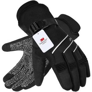lot 7983 image: MOREOK Waterproof &amp Windproof -30°F Winter Gloves for MenWomen, 3M Thinsulate Thermal Gloves Touch Screen Warm Gloves for Skiing,Cycling,Motorcycle,Running-Black-L