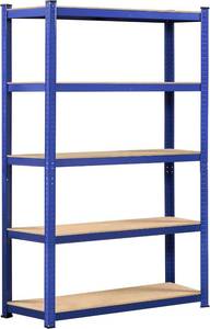 lot 3973 image: 5 tier steel storage shelves blue