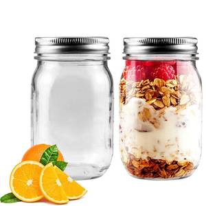 lot 8004 image: Showvigor 2 Pack Regular Mouth Mason Jars 16oz Glass Canning Jars with Airtight Lids for Preserving, Jam, Honey, Jelly, Wedding Favors, Sauces, Meal Prep, Overnight Oats, Salad